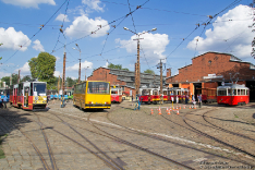 Konstal 4N #1336, Linke-Hofmann Berolina #1 + #2, Konstal N #G-091, Ikarus 260.32 #3932 i Konstal 105Na #096G (ex. #2456)