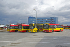 Volvo 7000A #8057, Volvo 7000A #8101, Jelcz M181M #8501 i Jelcz M121M #9563