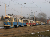 Konstal 102Na #G-089 (ex. #2071), Konstal 102N #2002 (ex. #2109, #2110), Konstal 102Na #2001, Konstal 102Na #2003 i Konstal 102Nd #2099 (ex. #2084)